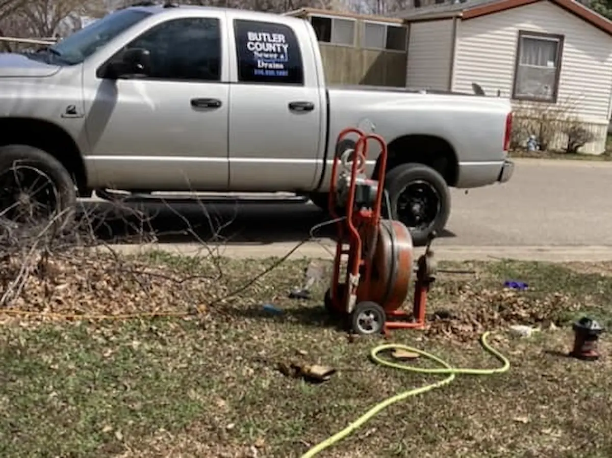 Outdoor sewer cleanout access in Butler County, KS